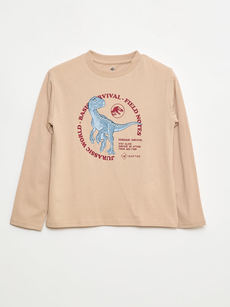 T-shirt 'Jurassic World' en coton uni Beige - Kiabi