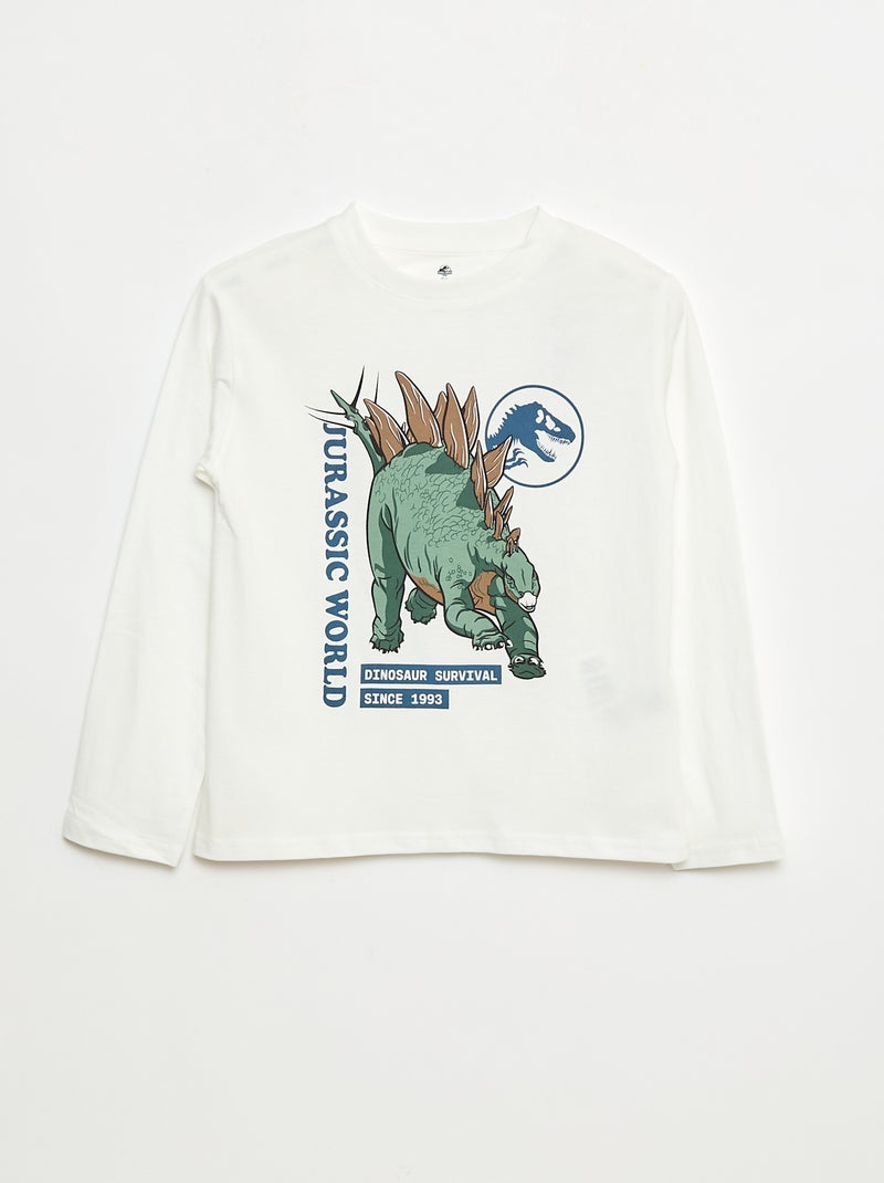 T-shirt 'Jurassic World' en coton uni Blanc - Kiabi