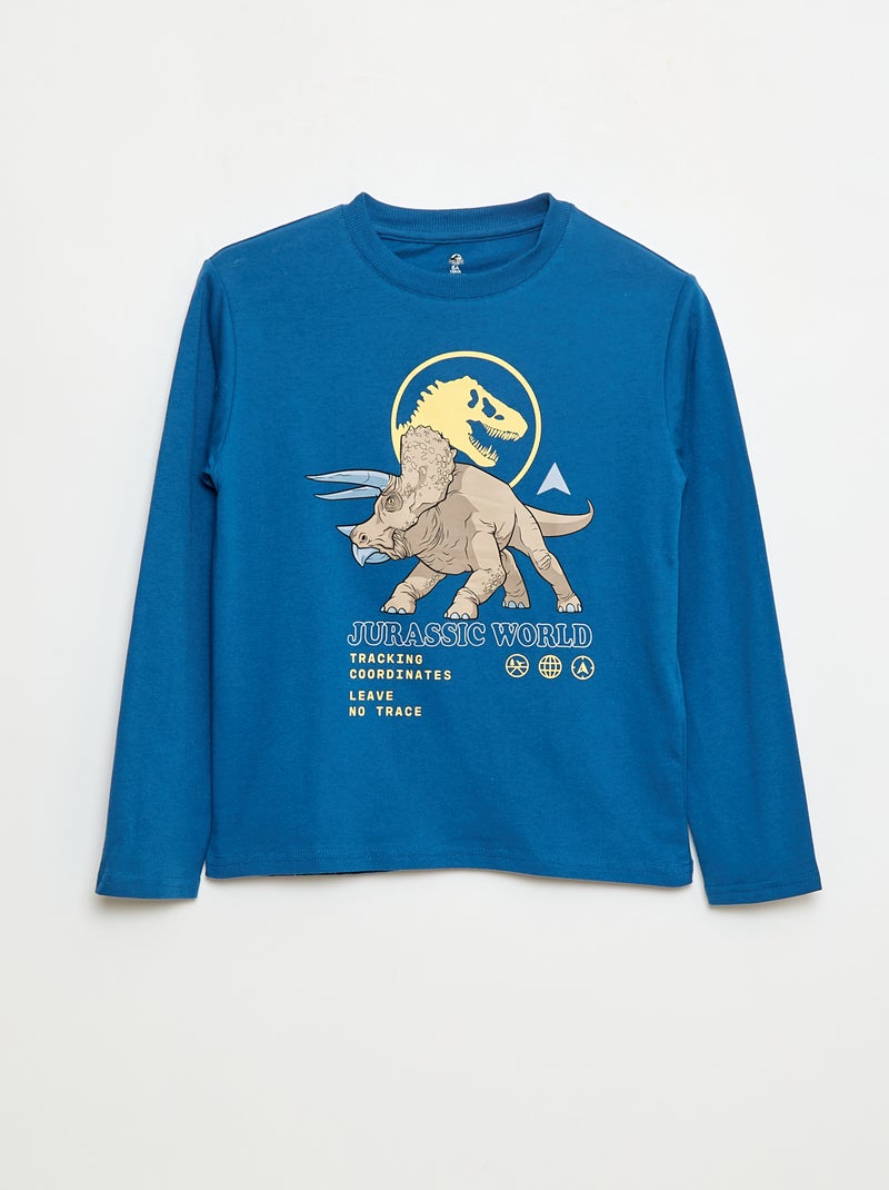 T-shirt 'Jurassic World' en coton uni Bleu - Kiabi