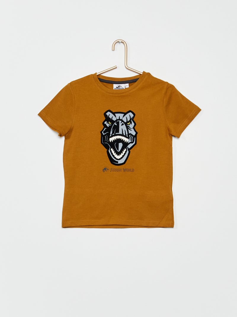 T-shirt 'Jurassic World' manches courtes Marron - Kiabi