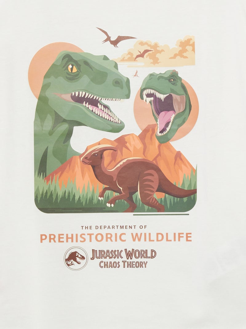 T-shirt 'Jurassic World' manches longues Blanc - Kiabi