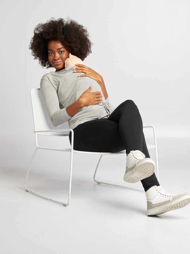 T-shirt kangourou allaitement Gris - Kiabi