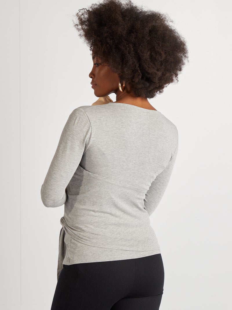 T-shirt kangourou allaitement Gris - Kiabi