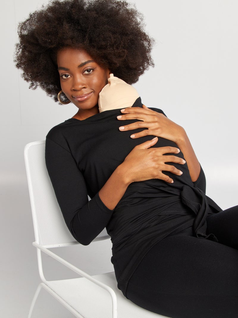 T-shirt kangourou allaitement noir - Kiabi