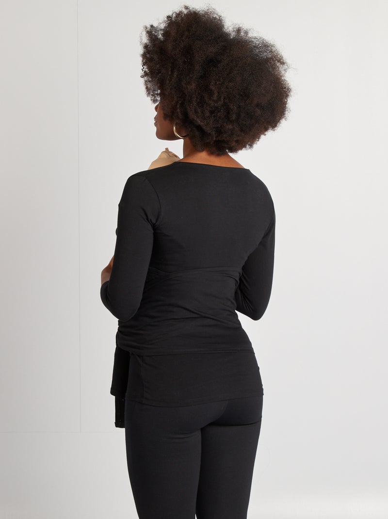 T-shirt kangourou allaitement noir - Kiabi