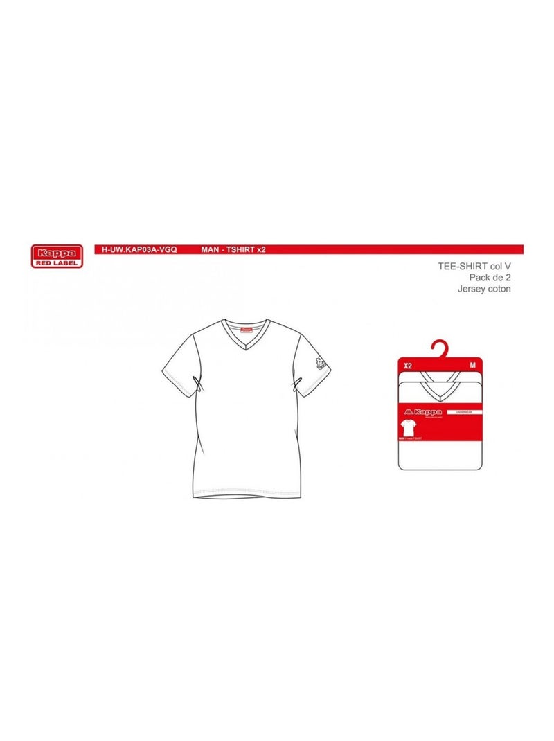 T Shirt KAPPA - Pack de 2 Blanc - Kiabi