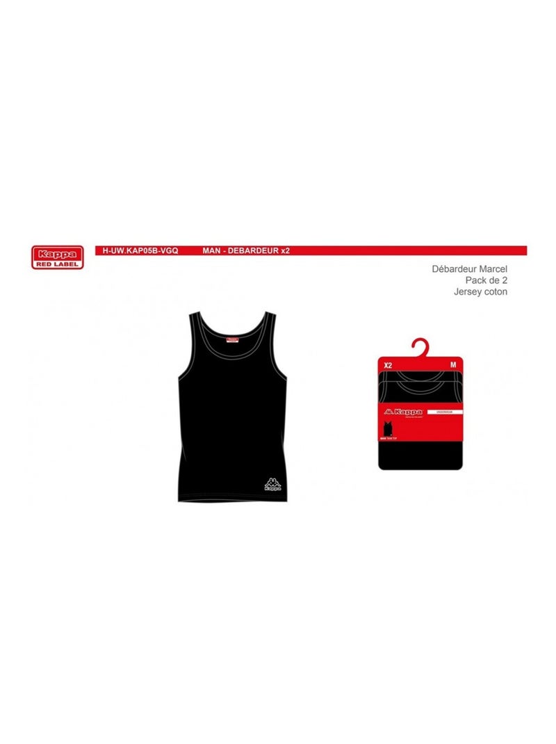 T Shirt KAPPA - Pack de 2 Noir mat - Kiabi