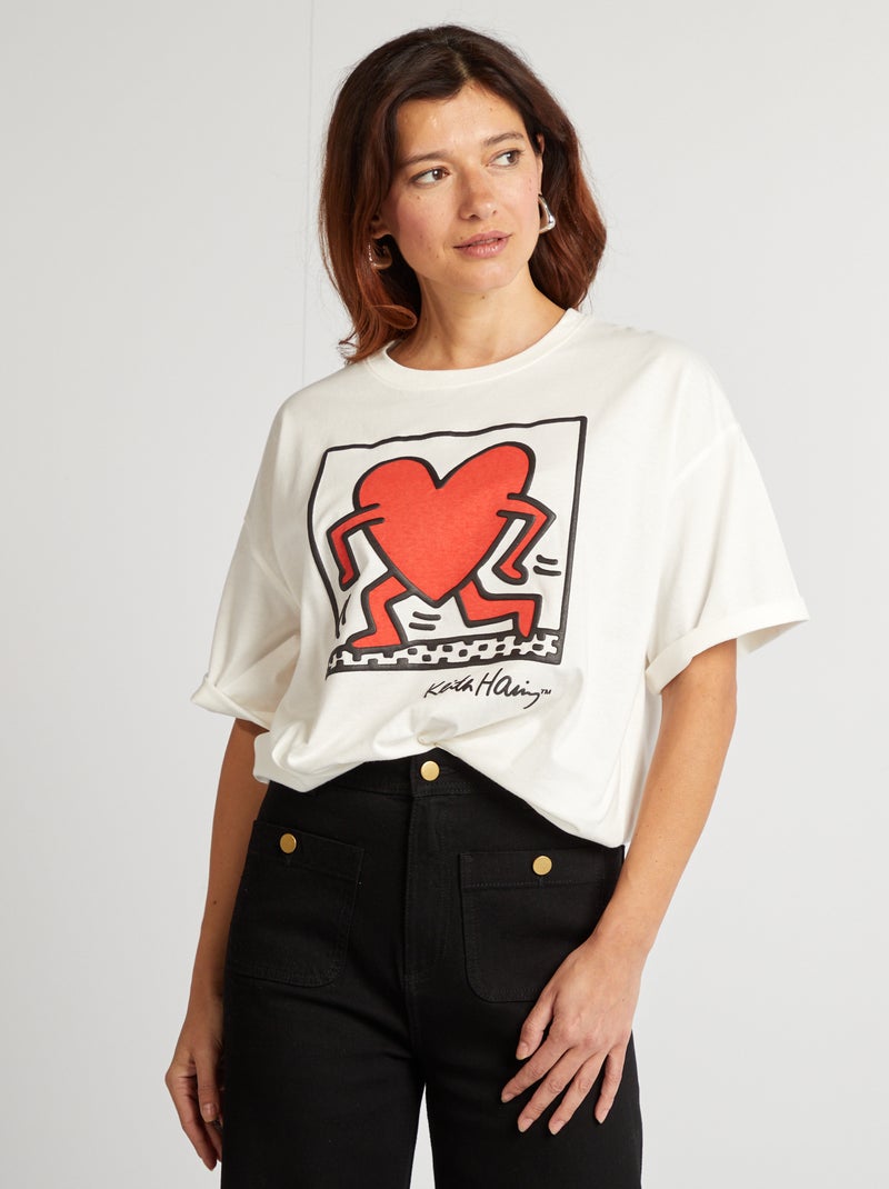 T-shirt 'Keith Haring' - Saint-valentin blanc - Kiabi