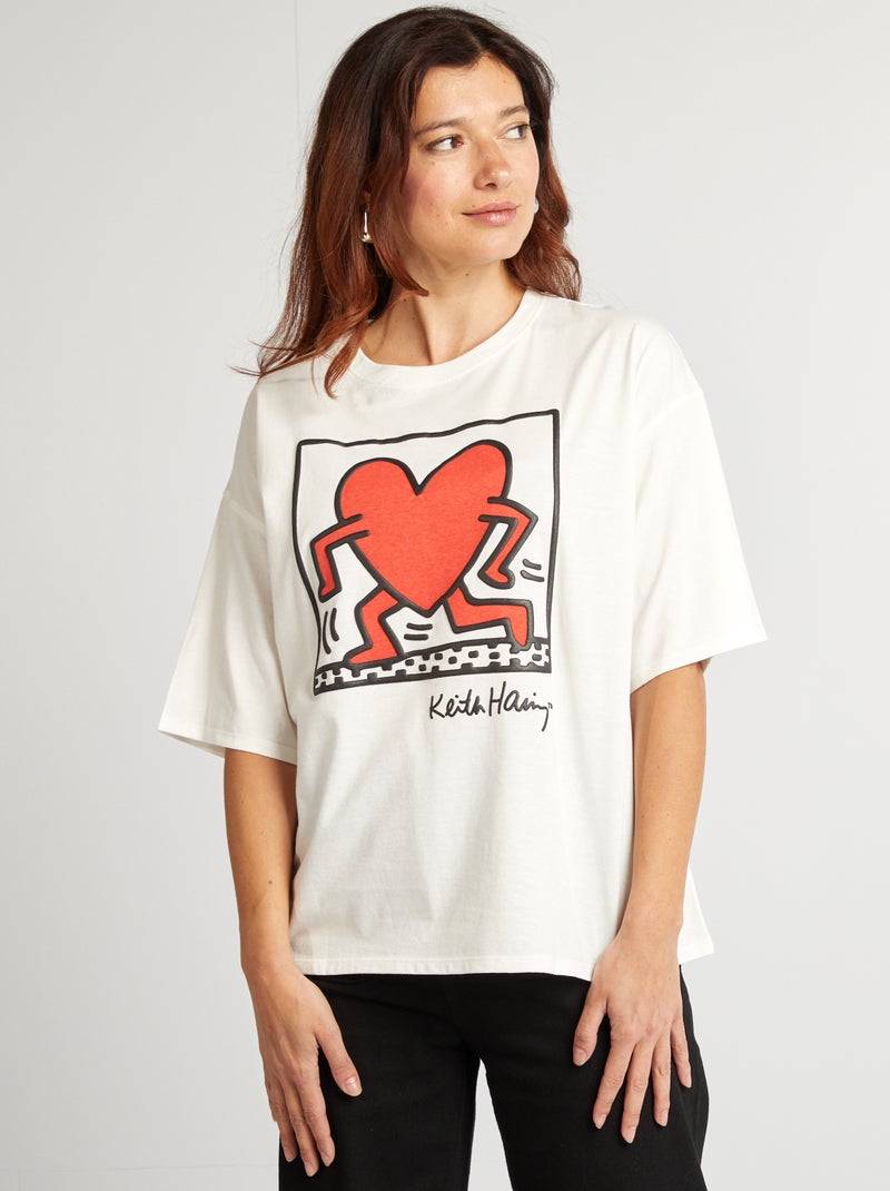 T-shirt 'Keith Haring' - Saint-valentin blanc - Kiabi