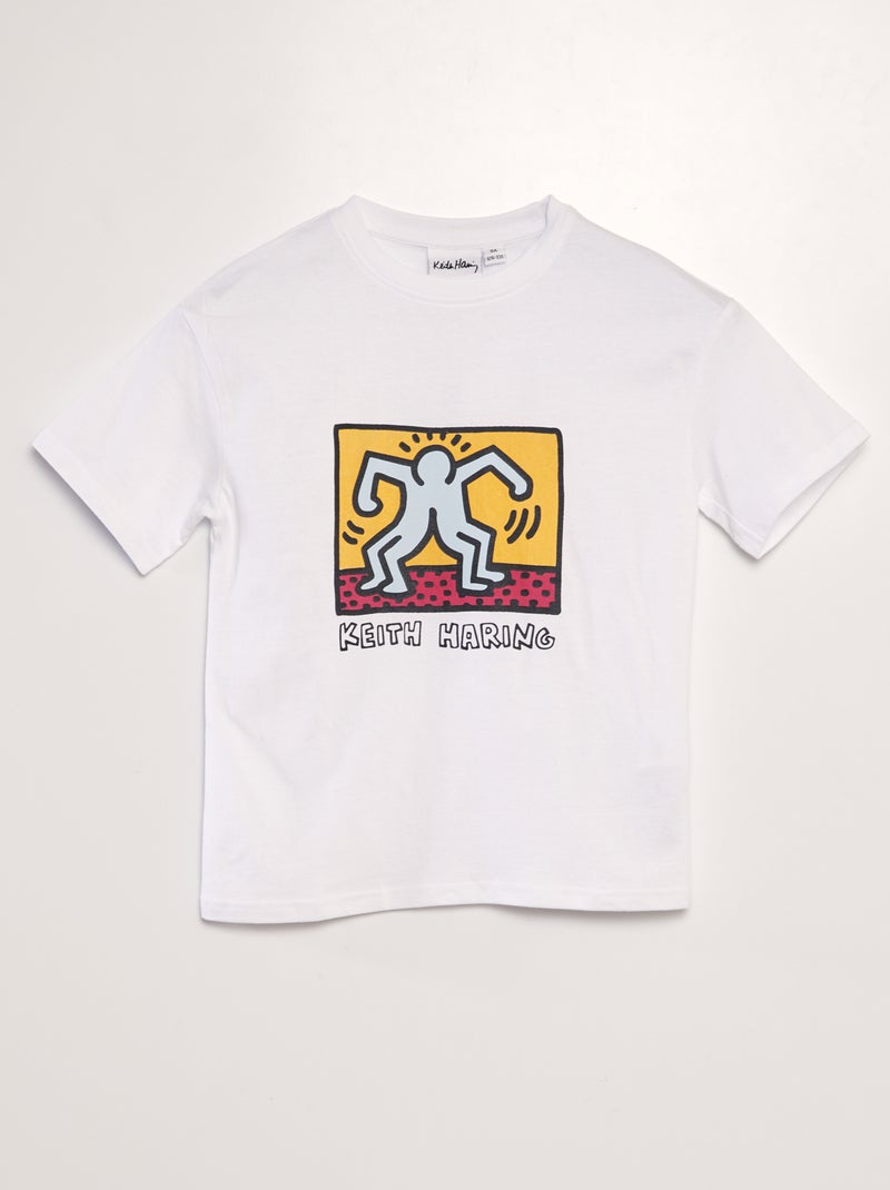 T-shirt 'Keith Haring' à col rond blanc - Kiabi