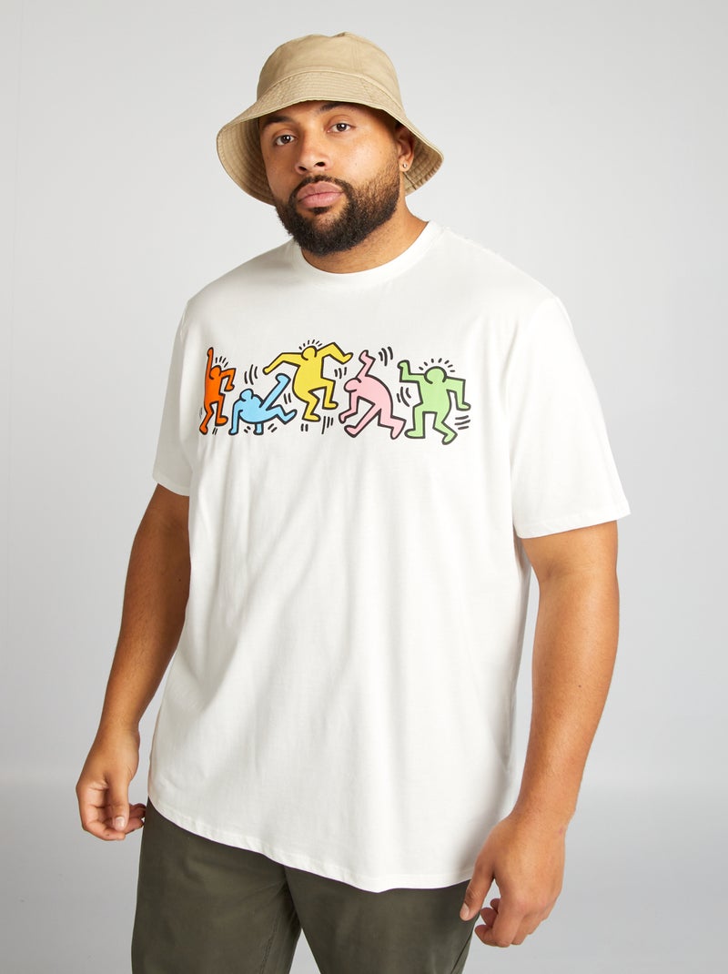 T-shirt 'Keith Haring' à col rond blanc - Kiabi