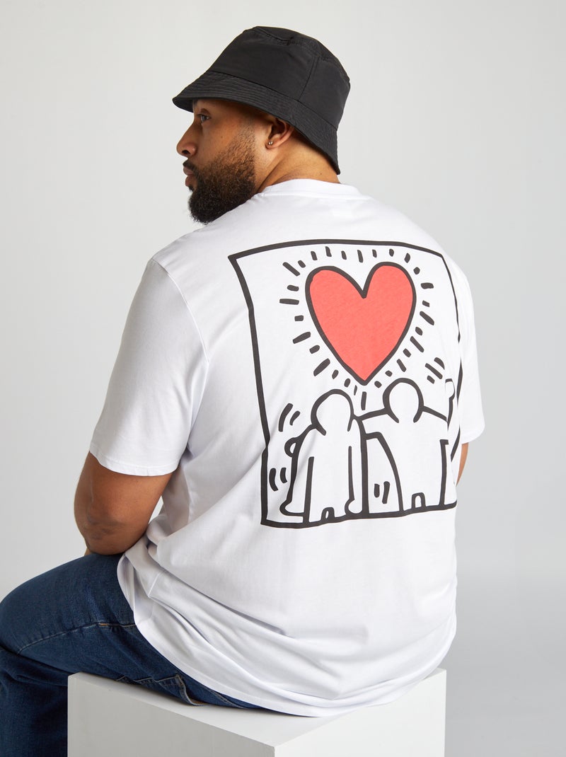 T-shirt 'Keith Haring' à col rond blanc - Kiabi