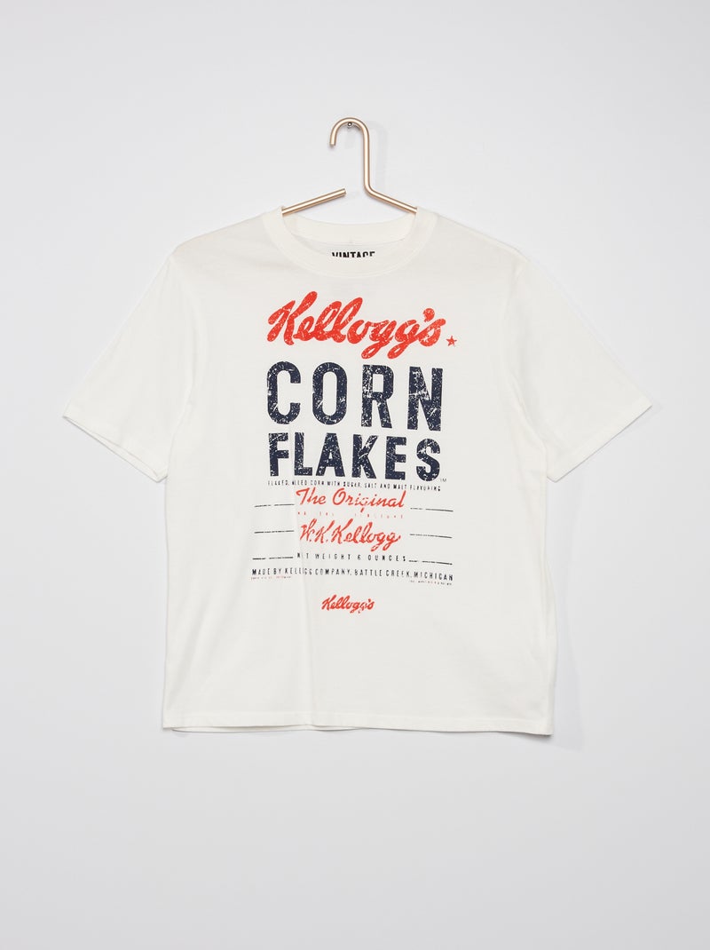 T-shirt 'Kellogg's' blanc - Kiabi