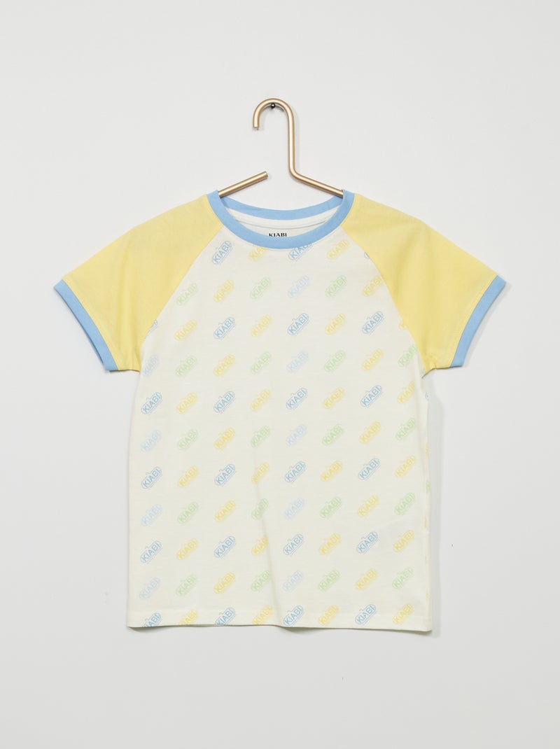T-shirt 'Kiabi' 'vintage collection' bleu/jaune - Kiabi