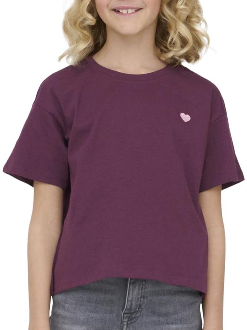 T-shirt kids only Violet prune - Kiabi