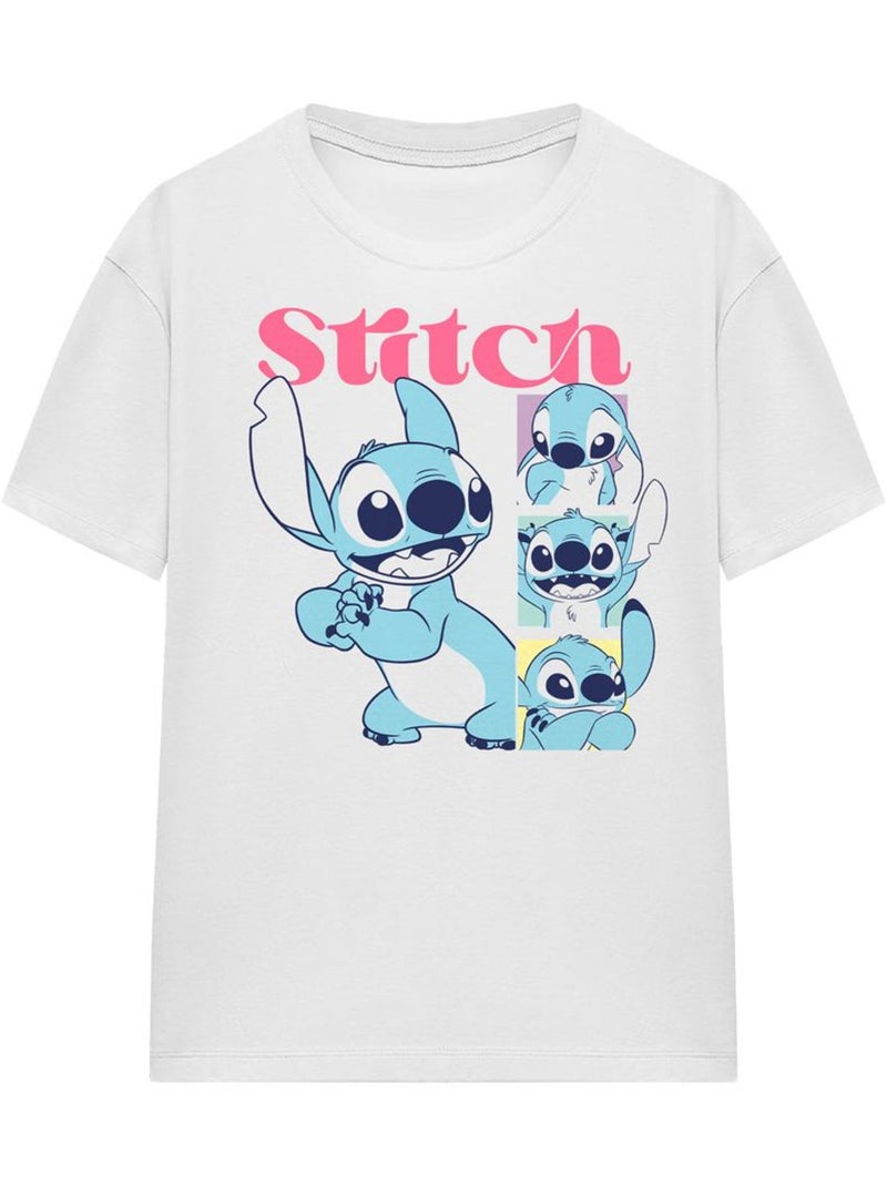 T-shirt kisses - lilo et stitch (stitch) Blanc - Kiabi