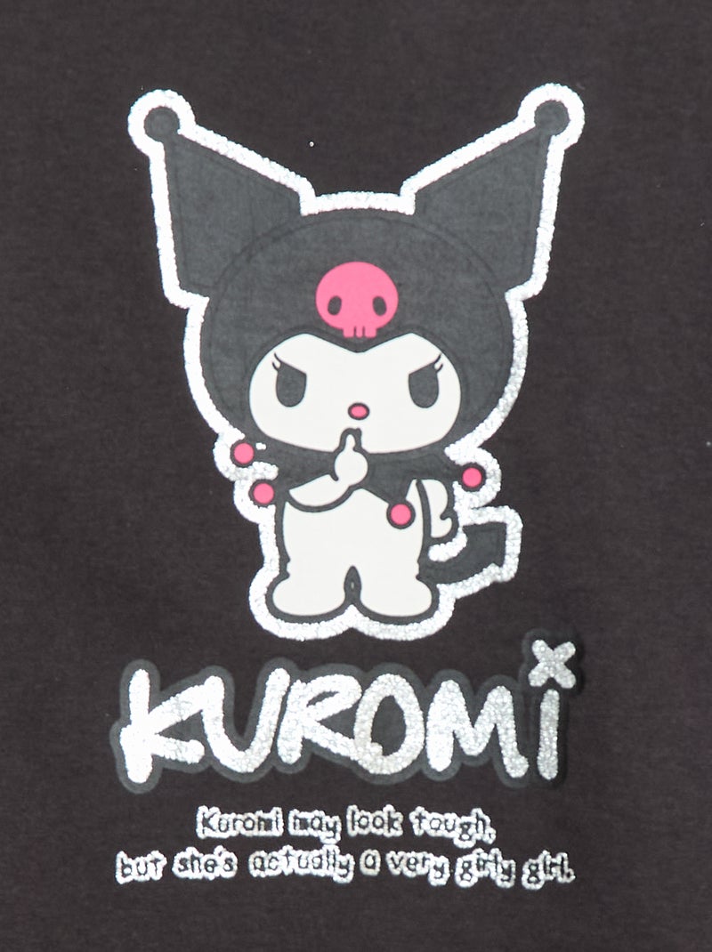 T-shirt 'Kuromi' 'Hello kitty & friends' en jersey coton Noir - Kiabi