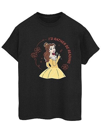T-shirt la belle et la bête i'd rather be reading - disney
