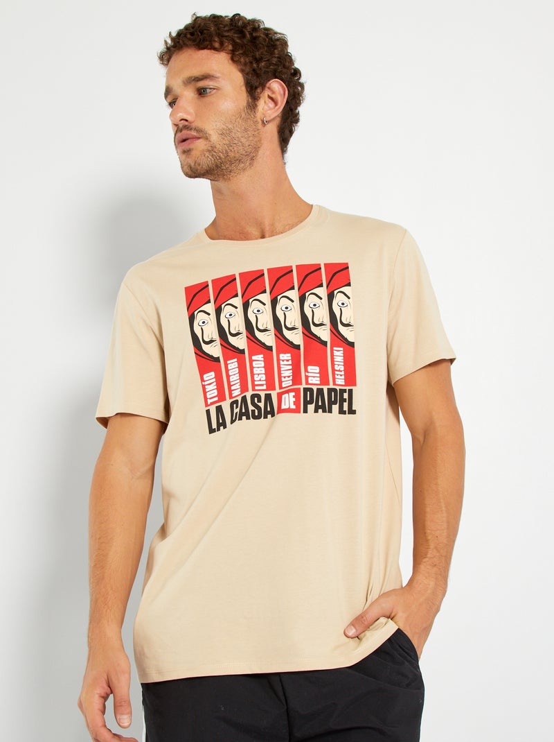 T-shirt 'La Casa de Papel' beige - Kiabi