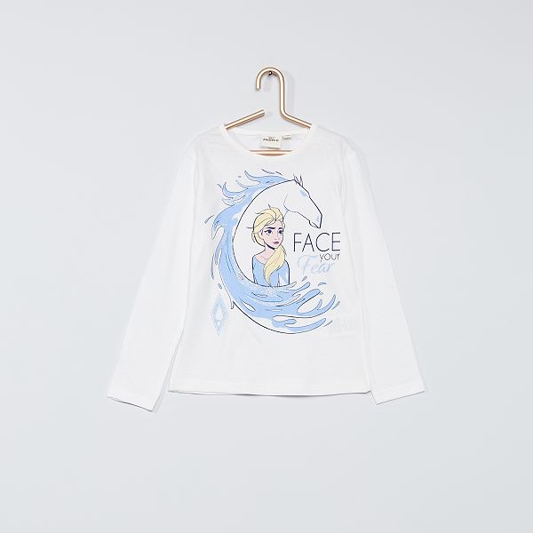 T Es Ma Reine T Es Mon Bebe T-shirt 'La Reine des neiges' Fille 3-12 ans - écru - Kiabi - 10,00€