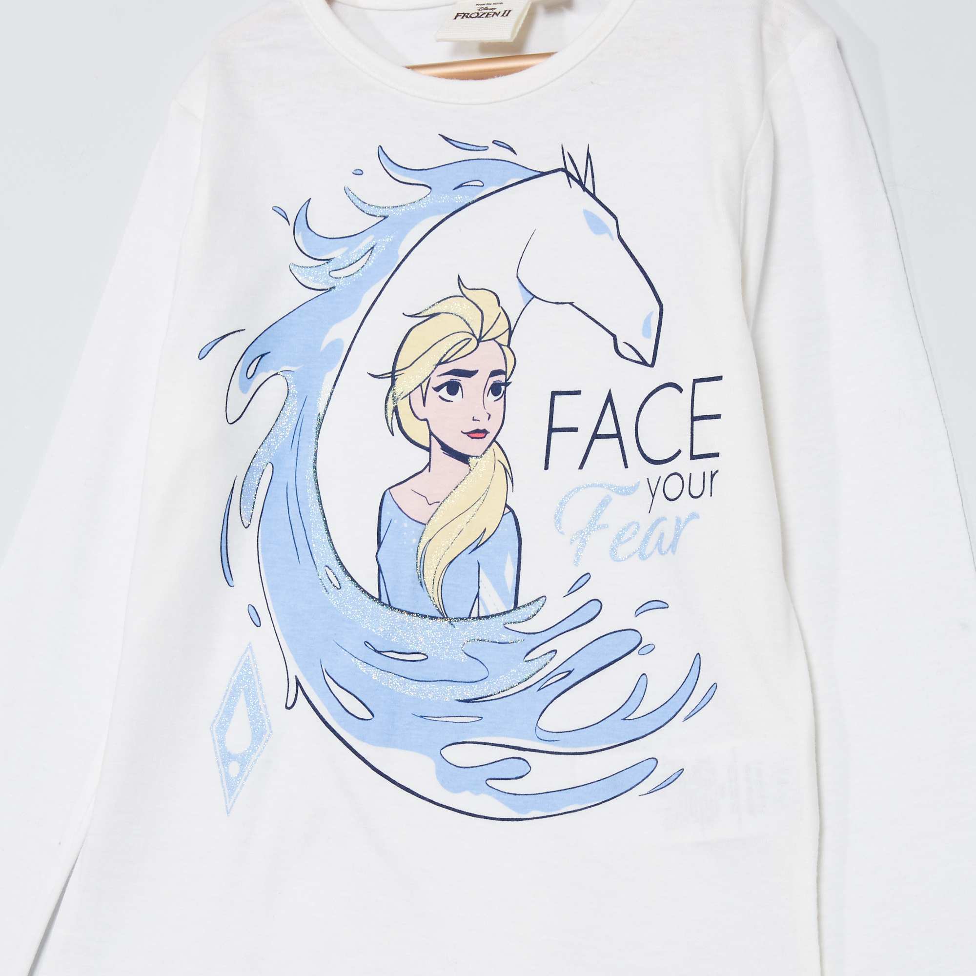 T Es Ma Reine T Es Mon Bebe T-shirt 'La Reine des neiges' Fille 3-12 ans - écru - Kiabi - 10,00€