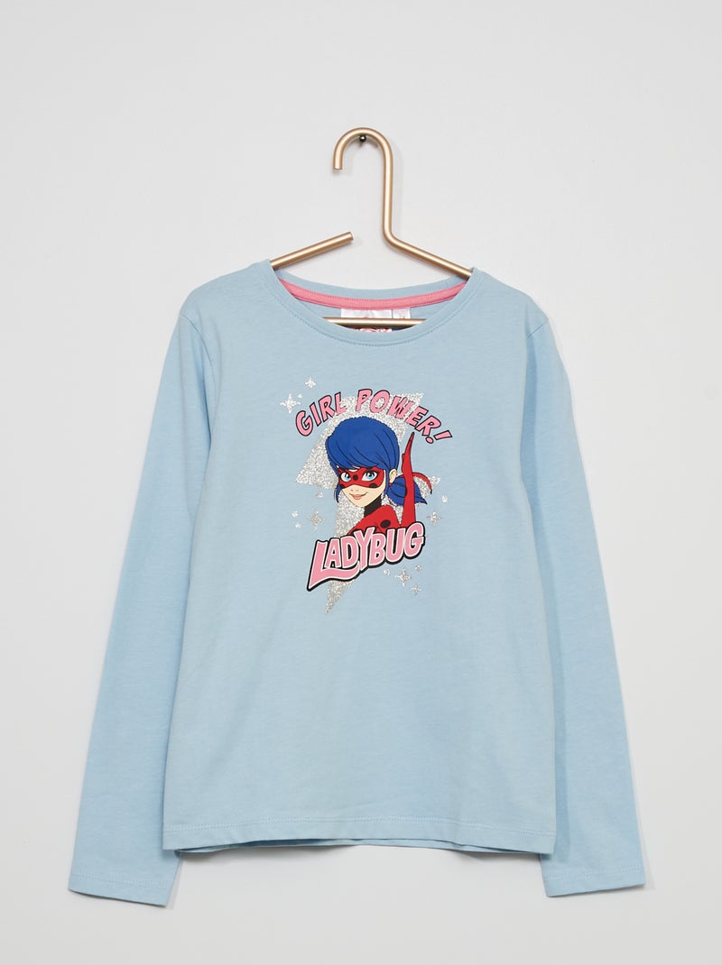 T-shirt 'Lady Bug' en jersey bleu gris - Kiabi