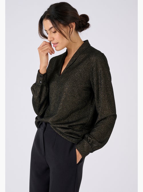 T-shirt lamé coloris doré - Damart - Kiabi