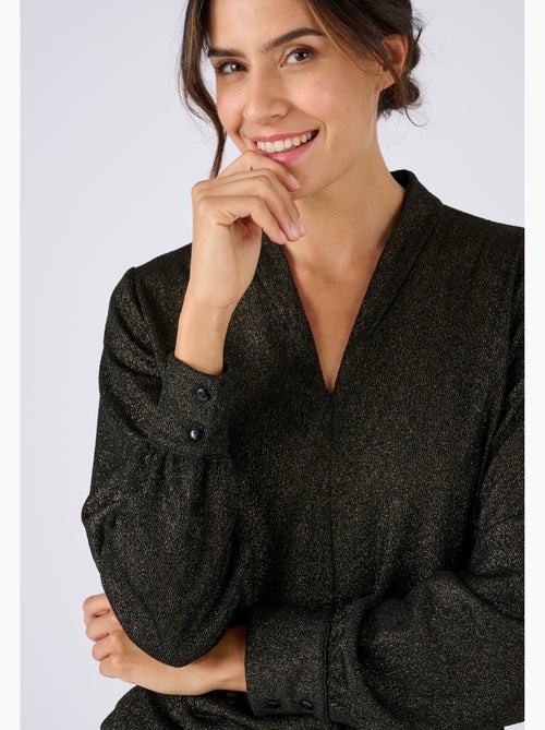 T-shirt lamé coloris doré - Damart - Kiabi