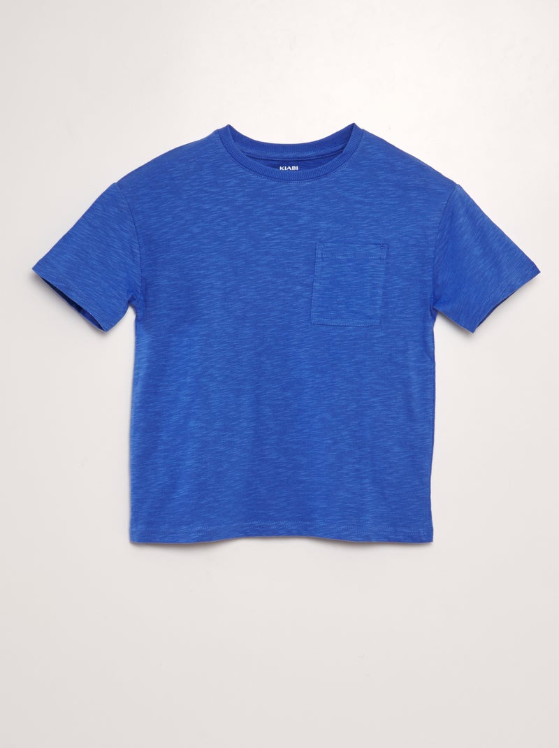 T-shirt large à col rond bleu - Kiabi