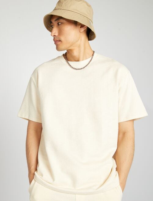 T-shirt large à col rond en coton - Kiabi