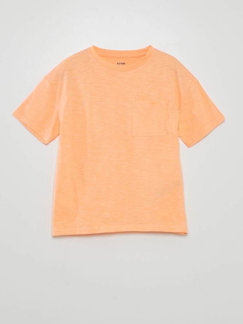 T-shirt large à col rond Orange - Kiabi