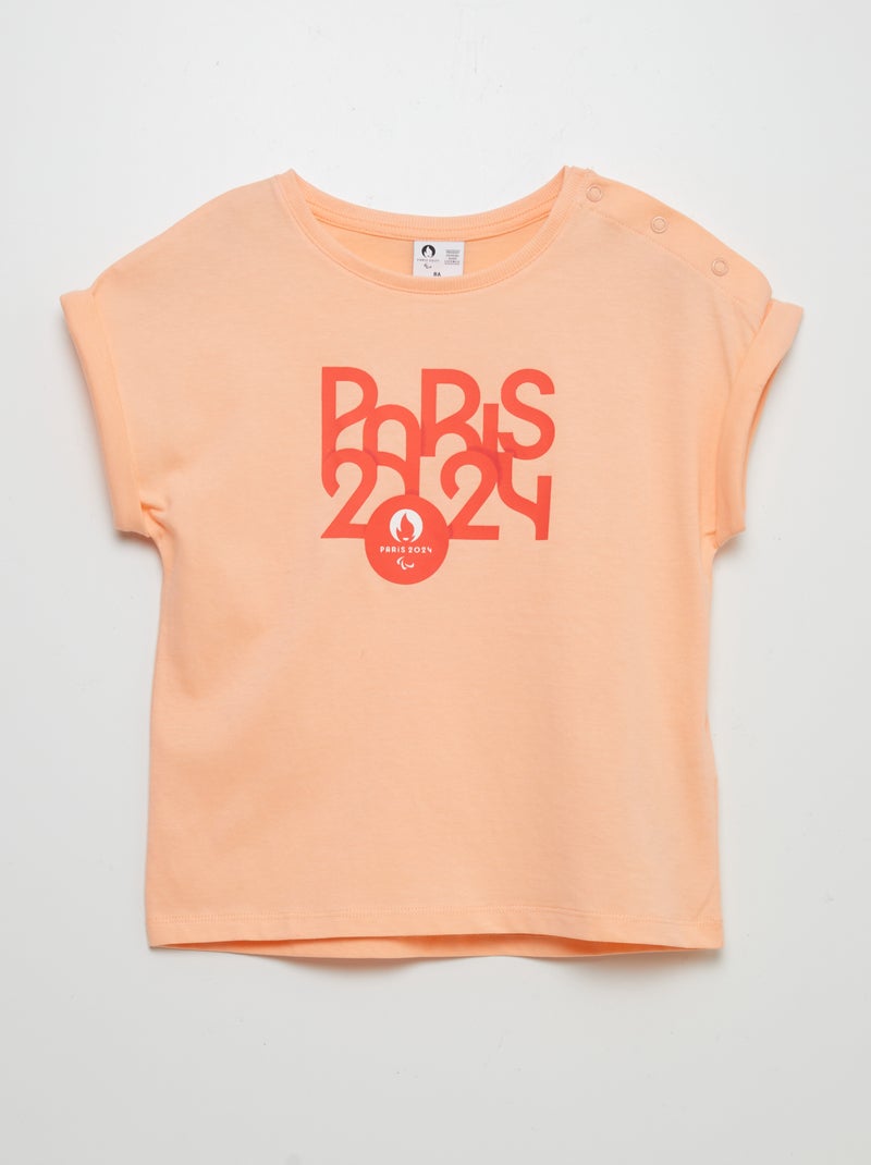 T-shirt large avec ouverture à pressions - Jeux Paralympiques Paris 2024 Orange - Kiabi
