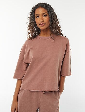 T-shirt large délavé à manches courtes