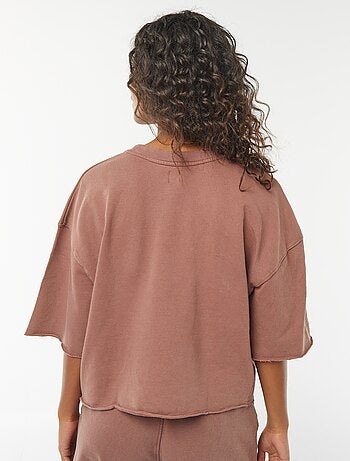 T-shirt large délavé à manches courtes