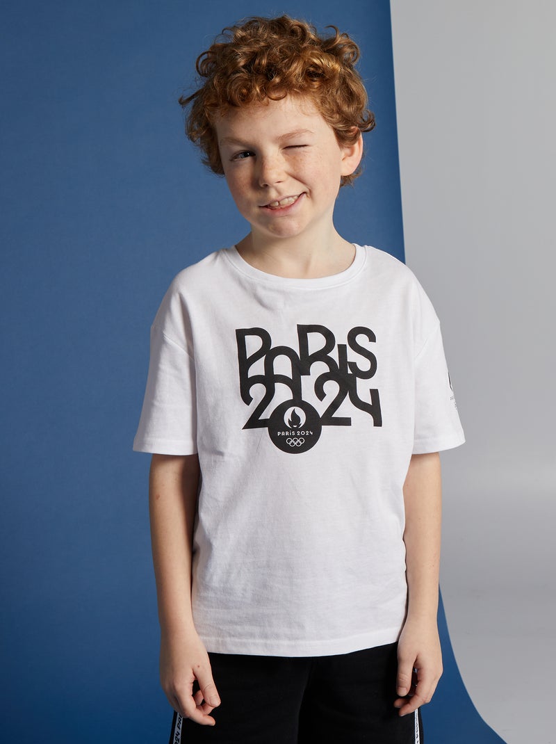 T-shirt large en coton - Paris 2024 Blanc - Kiabi