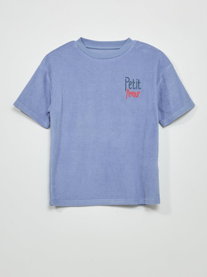 T-shirt large en éponge manches courtes Bleu - Kiabi