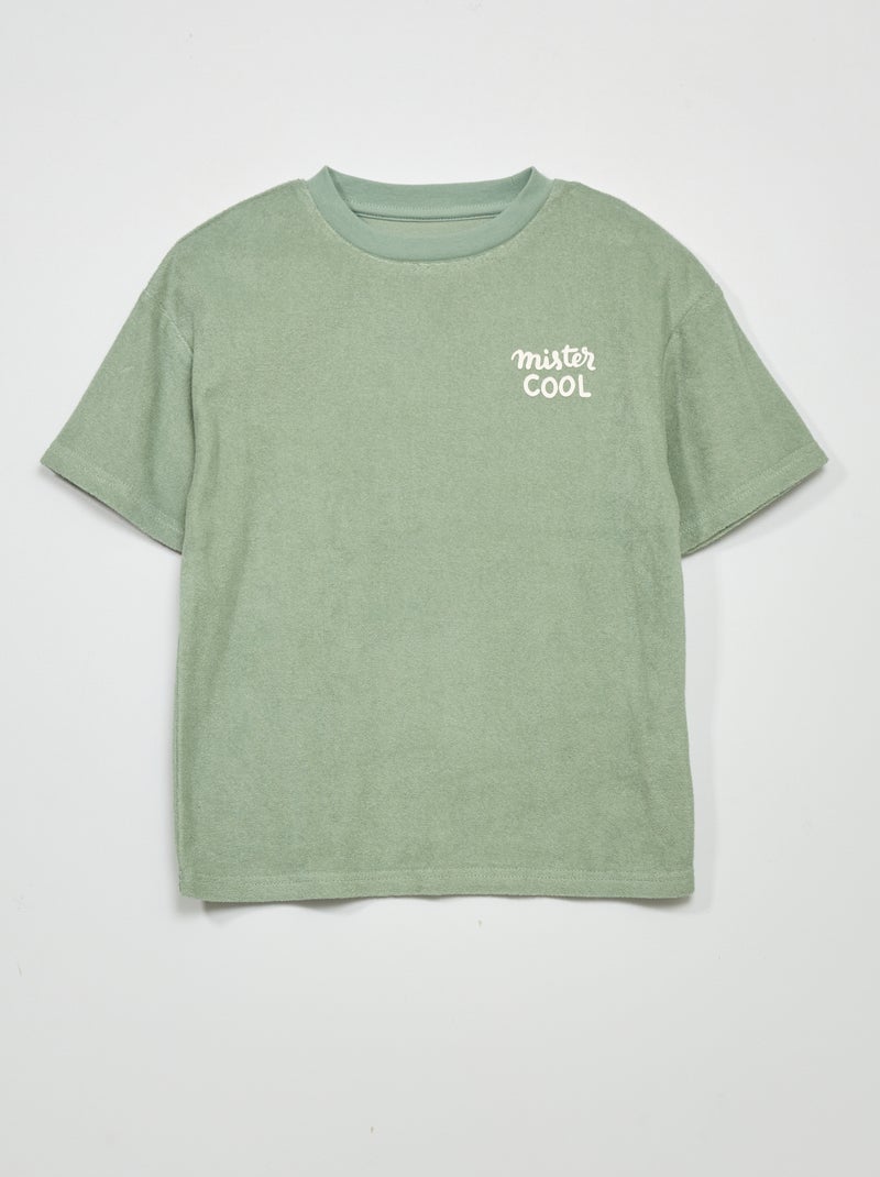 T-shirt large en éponge manches courtes Vert - Kiabi