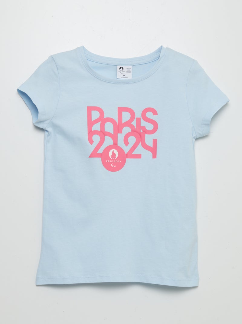 T-shirt large en jersey - Jeux Paralympiques Paris 2024 Bleu ciel/rose - Kiabi