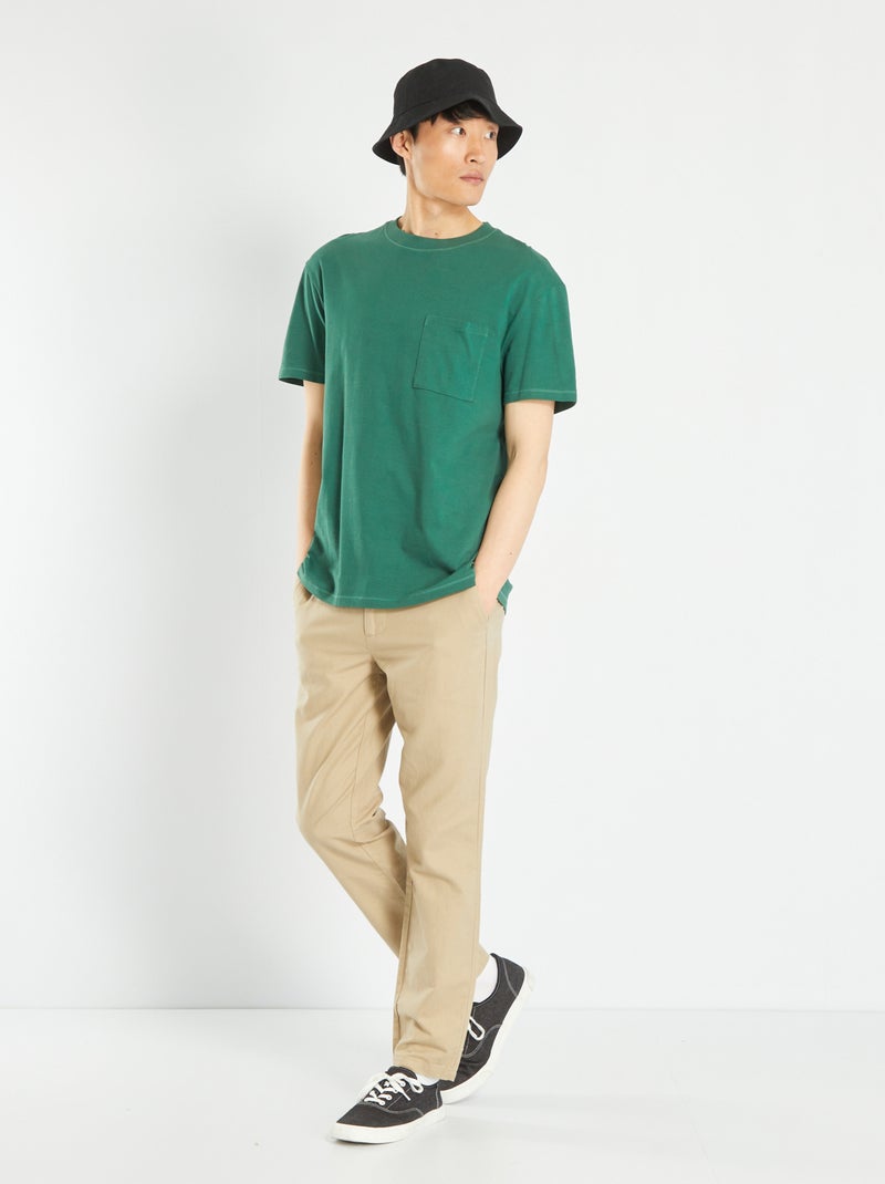 T-shirt large en jersey avec poche Vert  sapin - Kiabi