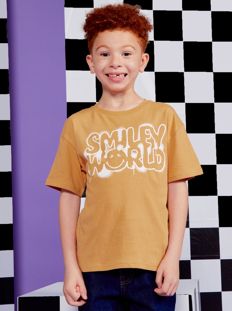 T-shirt large en jersey 'SmileyWorld' Marron - Kiabi
