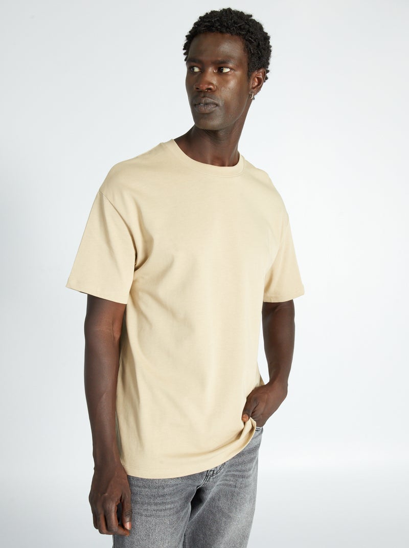 T-shirt large en jersey uni Beige - Kiabi
