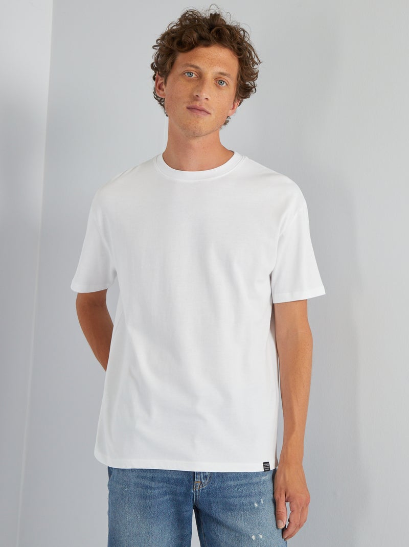 T-shirt large en jersey uni Blanc - Kiabi