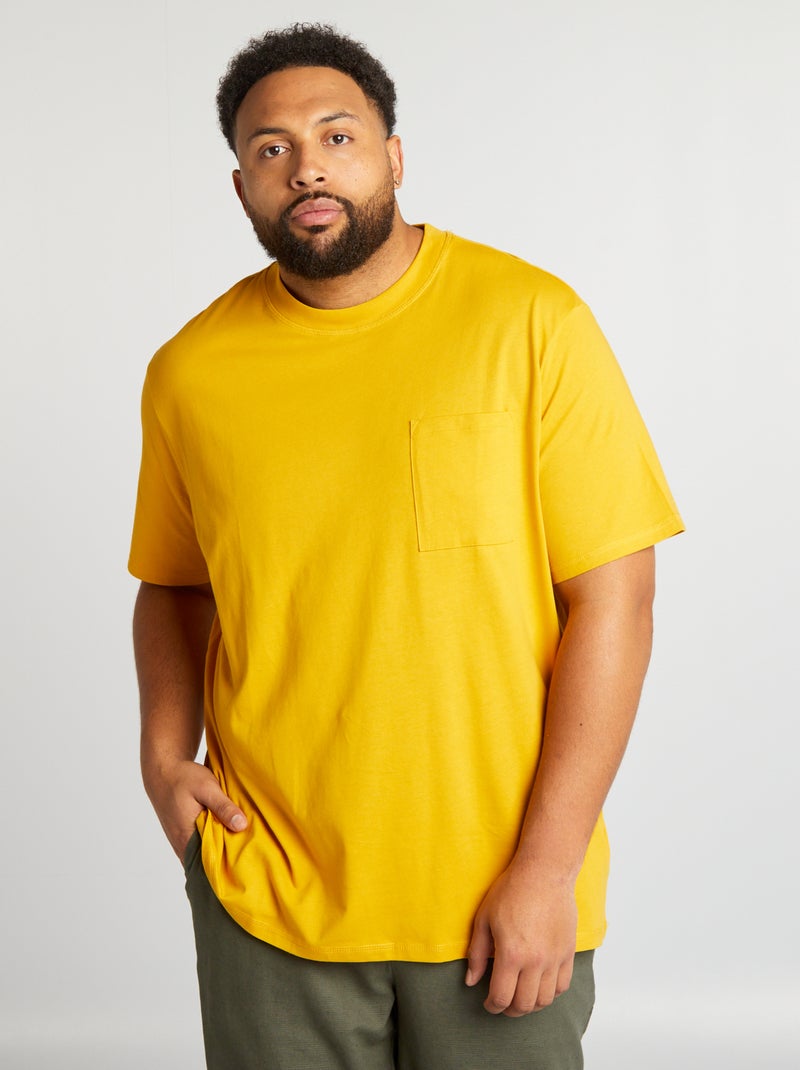 T-shirt large en jersey uni Jaune - Kiabi