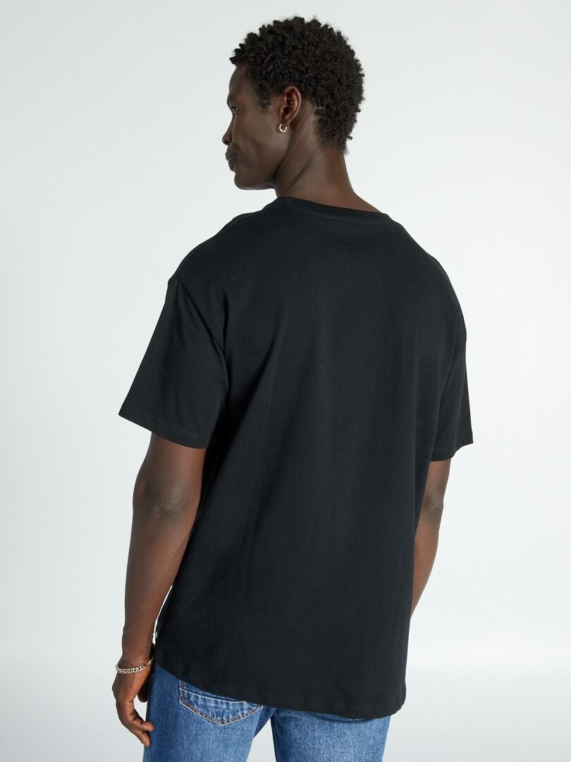 T-shirt uni en jersey - noir - Kiabi - 4.00€