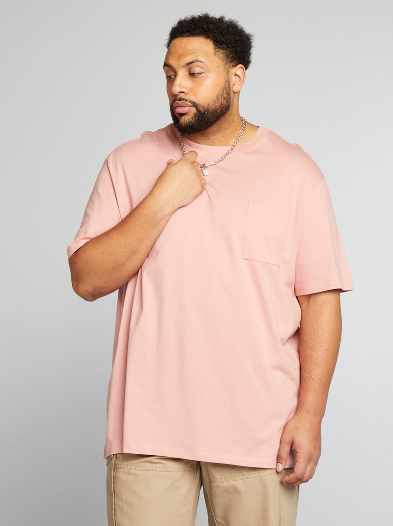 T-shirt large en jersey uni Rose - Kiabi