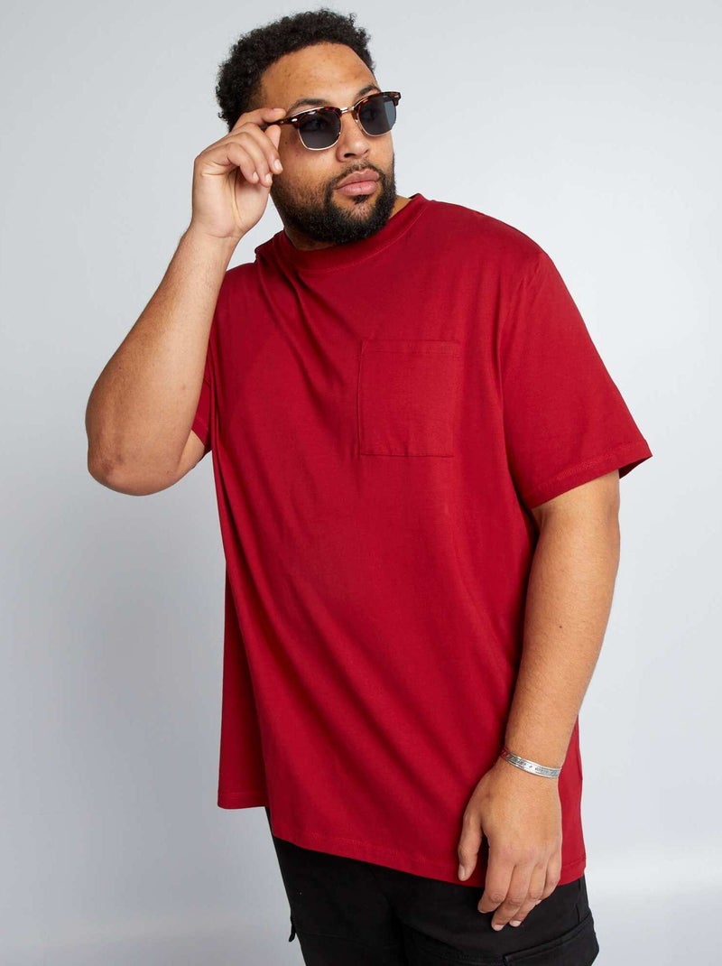 T-shirt large en jersey uni Rouge - Kiabi