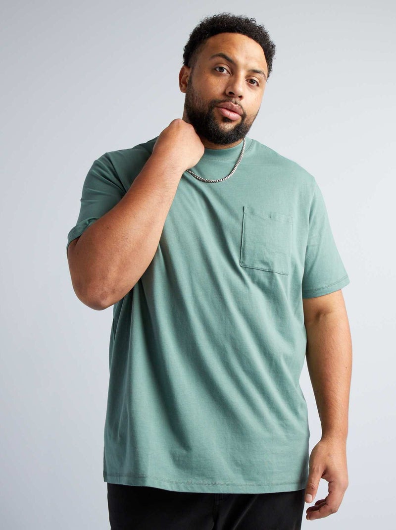 T-shirt large en jersey uni Vert - Kiabi