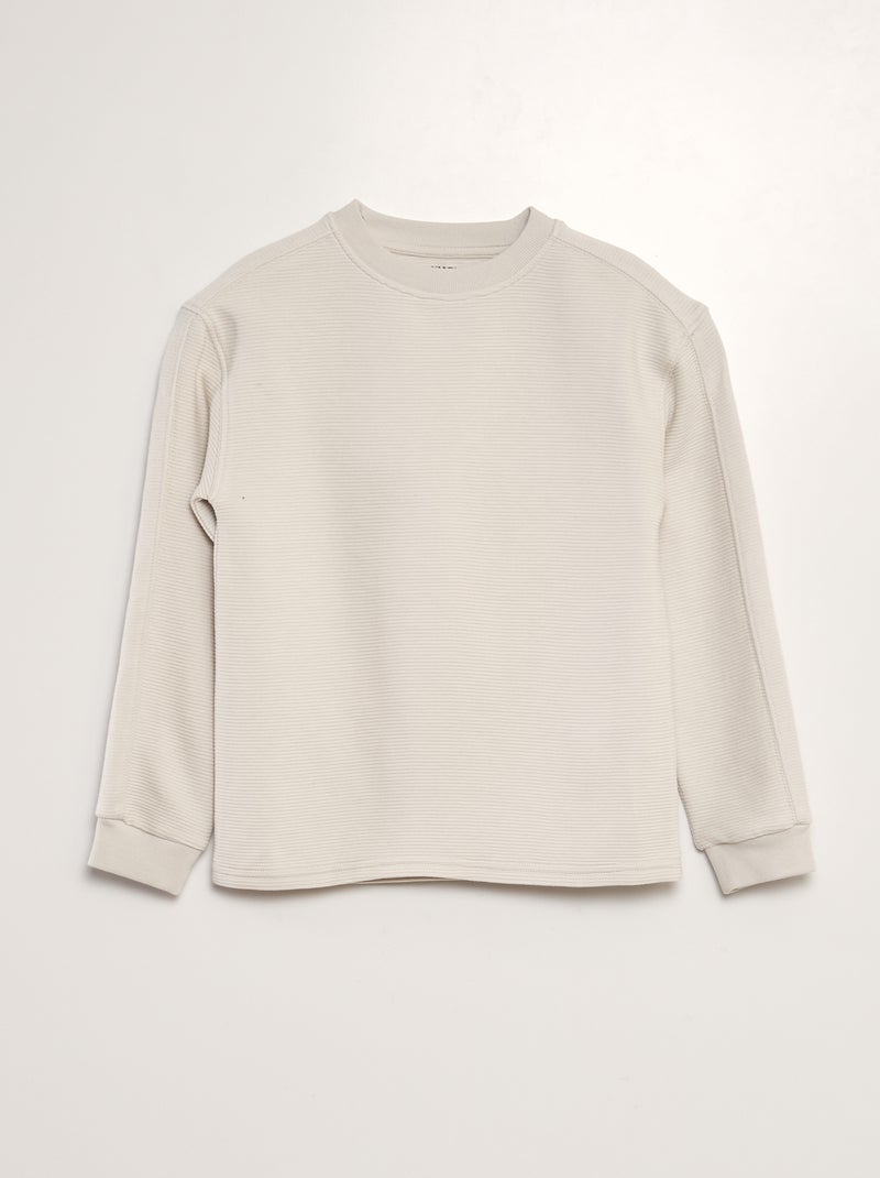 T-shirt large en maille côtelée Blanc - Kiabi