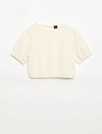 T-shirt large en maille fantaisie