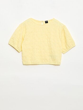 T-shirt large en maille fantaisie